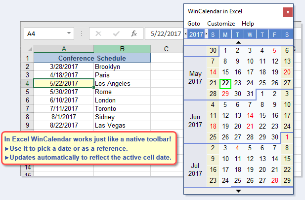 insert a drop down calendar in excel 2011 for mac